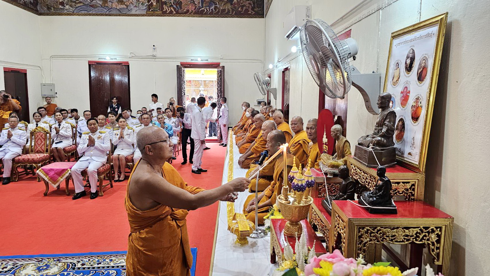 พิธีต้อนรับสัญญาบัตร พัดยศ และผ้าไตร แด่  “พระเมธีวัชราจารย์” วัดกลาง พระอารามหลวง