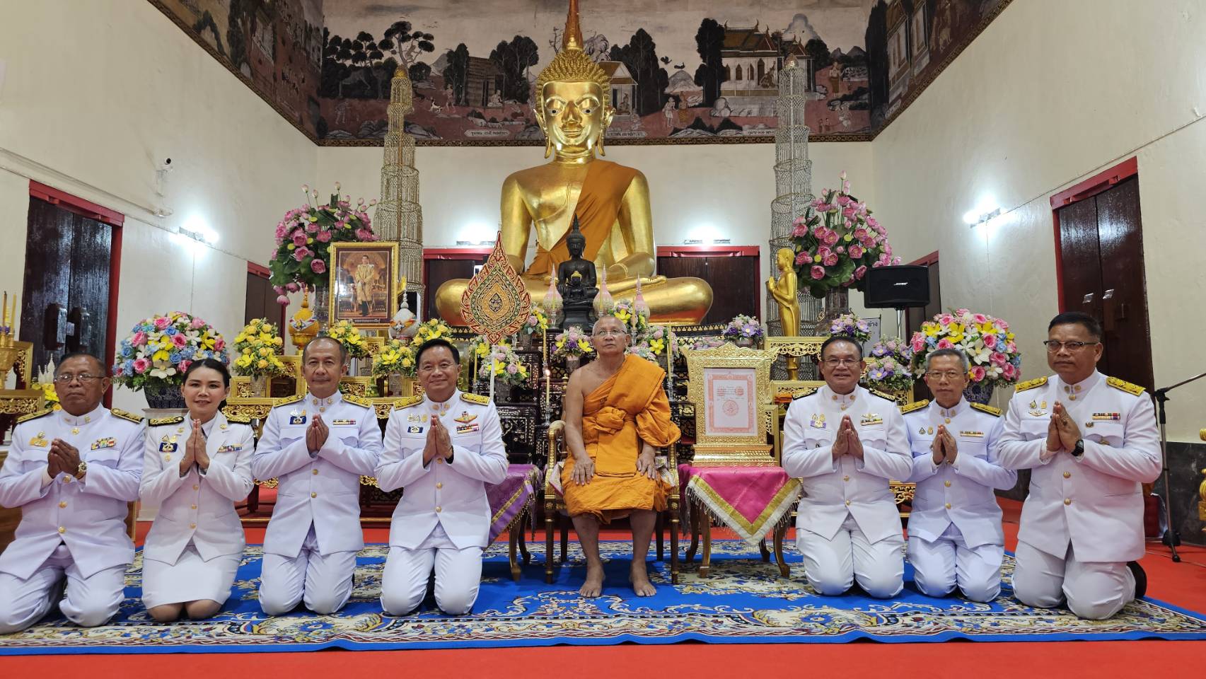 พิธีต้อนรับสัญญาบัตร พัดยศ และผ้าไตร แด่  “พระเมธีวัชราจารย์” วัดกลาง พระอารามหลวง